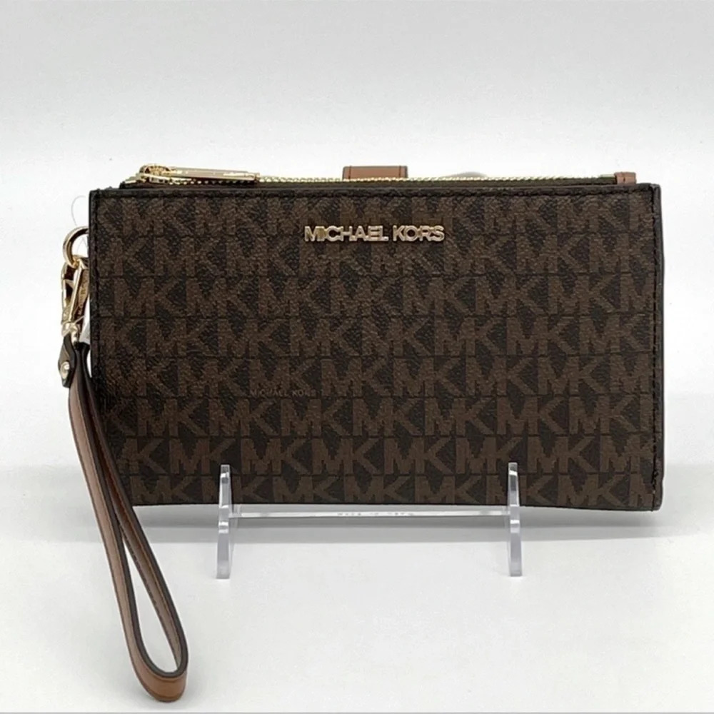 Michael Kors Large Double Zip Wallet Wristlet Brown (NWT) - Picture 2 of 9